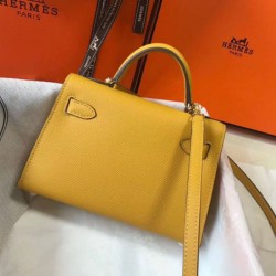 Replica Hermes Kelly Mini II Bag Yellow Epsom 