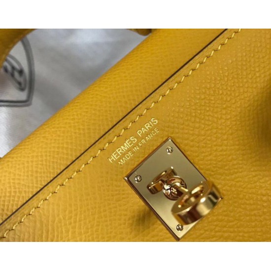 Replica Hermes Kelly Mini II Bag Yellow Epsom 