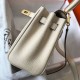 Replica Hermes Mini Kelly 20cm Bag Craie Clemence 