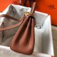 Replica Hermes Mini Kelly 20cm Bag Brown Clemence 