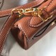 Replica Hermes Mini Kelly 20cm Bag Brown Clemence 