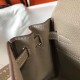 Replica Hermes Mini Kelly 20cm Bag Grey Clemence 