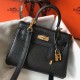 Replica Hermes Mini Kelly 20cm Bag Black Clemence 