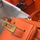 Replica Hermes Mini Kelly 20cm Bag Orange Clemence 