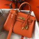 Replica Hermes Mini Kelly 20cm Bag Orange Clemence 