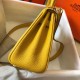 Fake Hermes Mini Kelly 20cm Bag Yellow Clemence  Replica