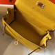 Fake Hermes Mini Kelly 20cm Bag Yellow Clemence  Replica