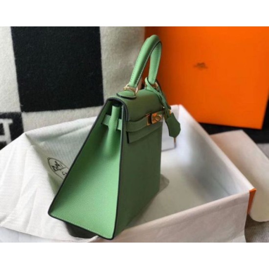 Replica Hermes Kelly 25cm Sellier Bag Vert Criquet Epsom 
