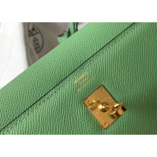 Replica Hermes Kelly 25cm Sellier Bag Vert Criquet Epsom 