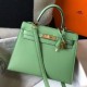 Replica Hermes Kelly 25cm Sellier Bag Vert Criquet Epsom 