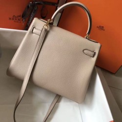 Replica Hermes Kelly 28cm Retourne Bag Argile Clemence 