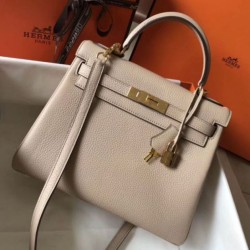 Replica Hermes Kelly 28cm Retourne Bag Argile Clemence 