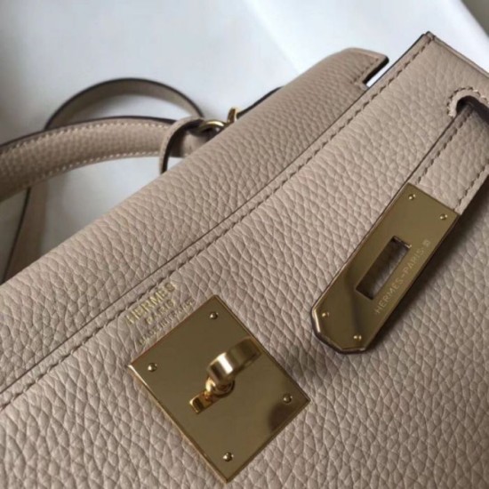 Replica Hermes Kelly 28cm Retourne Bag Argile Clemence 