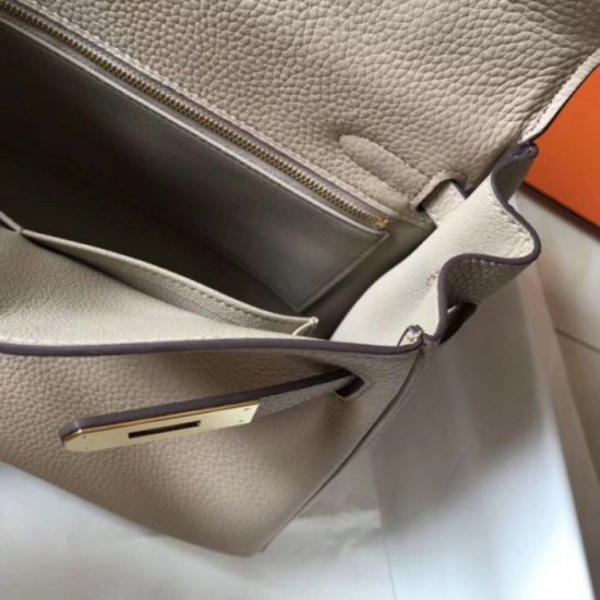 Replica Hermes Kelly 28cm Retourne Bag Argile Clemence 