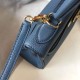 Replica Hermes Kelly 28cm Retourne Bag Blue Agate Clemence 