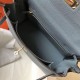 Replica Hermes Kelly 28cm Retourne Bag Blue Lin Clemence 