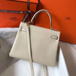 Replica Hermes Kelly 28cm Retourne Bag Beton Clemence 