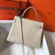 Replica Hermes Kelly 28cm Retourne Bag Beton Clemence 