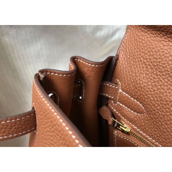 Replica Hermes Kelly 28cm Retourne Bag Gold Clemence 