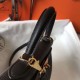 Fake Hermes Kelly 28cm Retourne Bag Black Clemence  Replica