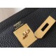 Fake Hermes Kelly 28cm Retourne Bag Black Clemence  Replica