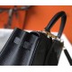 Fake Hermes Kelly 28cm Retourne Bag Black Clemence  Replica
