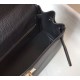 Fake Hermes Kelly 28cm Retourne Bag Black Clemence  Replica