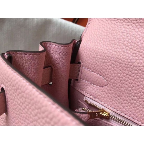 Replica Hermes Kelly 28cm Retourne Bag Pink Clemence 