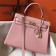 Replica Hermes Kelly 28cm Retourne Bag Pink Clemence 