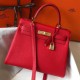 Fake Hermes Kelly 28cm Retourne Bag Red Clemence  Replica