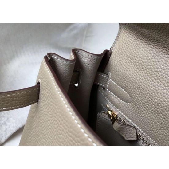 Replica Hermes Kelly 28cm Retourne Bag Tourterelle Clemence 