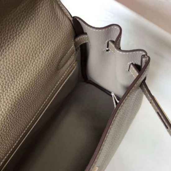 Replica Hermes Kelly 28cm Retourne Bag Tourterelle Clemence 