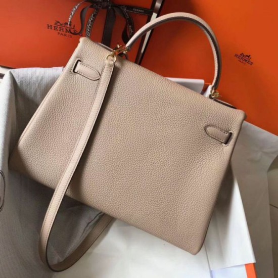 Replica Hermes Kelly 32cm Retourne Bag Argile Clemence 