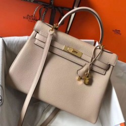 Replica Hermes Kelly 32cm Retourne Bag Argile Clemence 