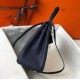 Replica Hermes Kelly 32cm Retourne Bag Navy Blue Clemence 
