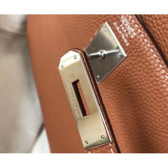 Replica Hermes Kelly 32cm Retourne Bag Gold Clemence 