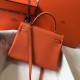 Replica Hermes Kelly 32cm Retourne Bag Orange Clemence 
