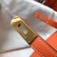 Replica Hermes Kelly 32cm Retourne Bag Orange Clemence 