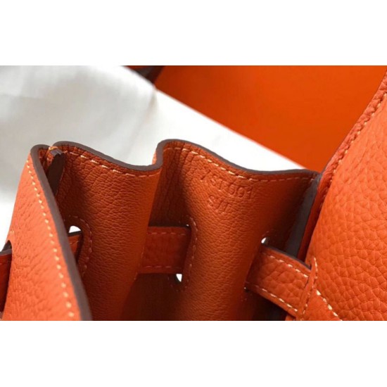 Replica Hermes Kelly 32cm Retourne Bag Orange Clemence 