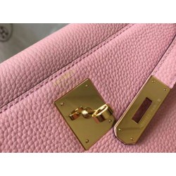 Replica Hermes Kelly 32cm Retourne Bag Pink Clemence 