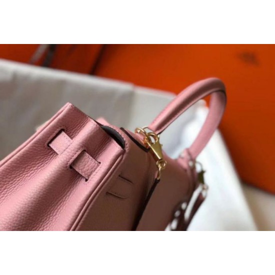 Replica Hermes Kelly 32cm Retourne Bag Pink Clemence 