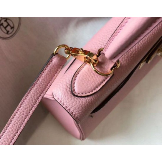 Replica Hermes Kelly 32cm Retourne Bag Pink Clemence 