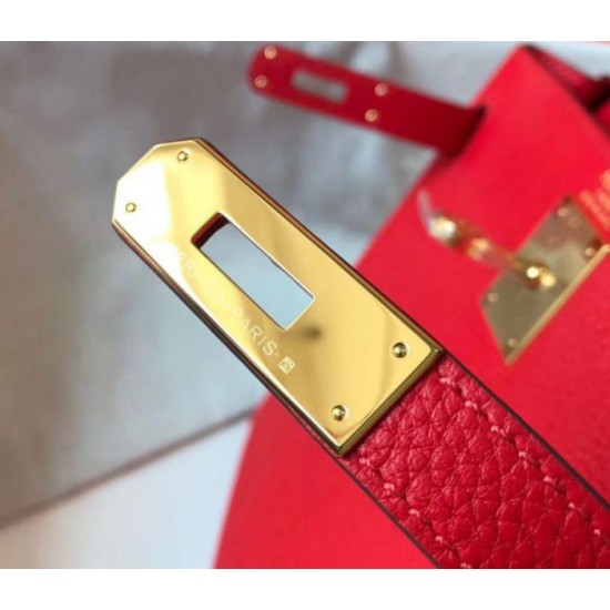 Replica Hermes Kelly 32cm Retourne Bag Red Clemence 