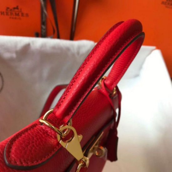 Replica Hermes Kelly 32cm Retourne Bag Red Clemence 