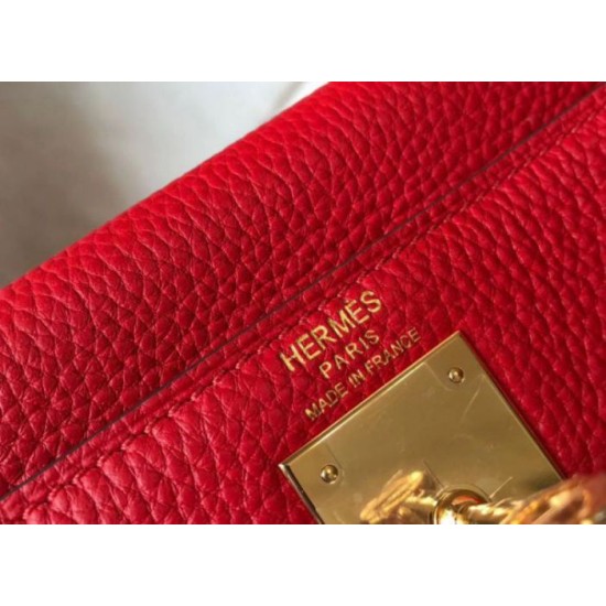 Replica Hermes Kelly 32cm Retourne Bag Red Clemence 