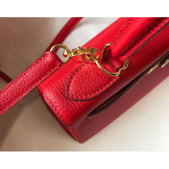 Replica Hermes Kelly 32cm Retourne Bag Red Clemence 