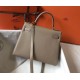 Replica Hermes Kelly 32cm Retourne Bag Tourterelle Clemence 