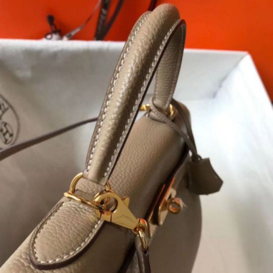 Replica Hermes Kelly 32cm Retourne Bag Tourterelle Clemence 