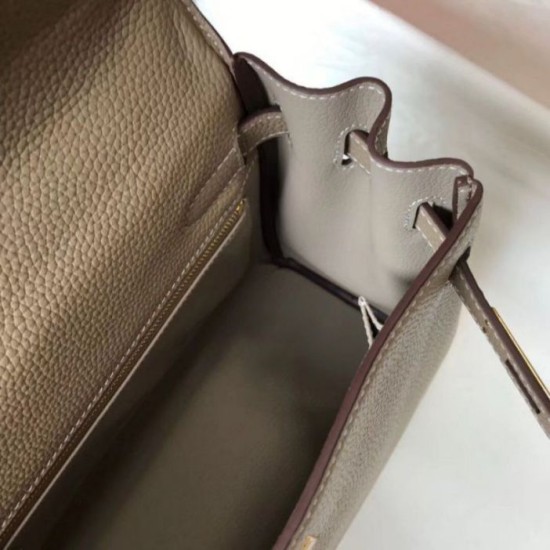 Replica Hermes Kelly 32cm Retourne Bag Tourterelle Clemence 