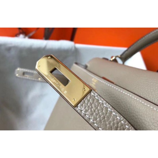 Replica Hermes Kelly 32cm Retourne Bag Tourterelle Clemence 
